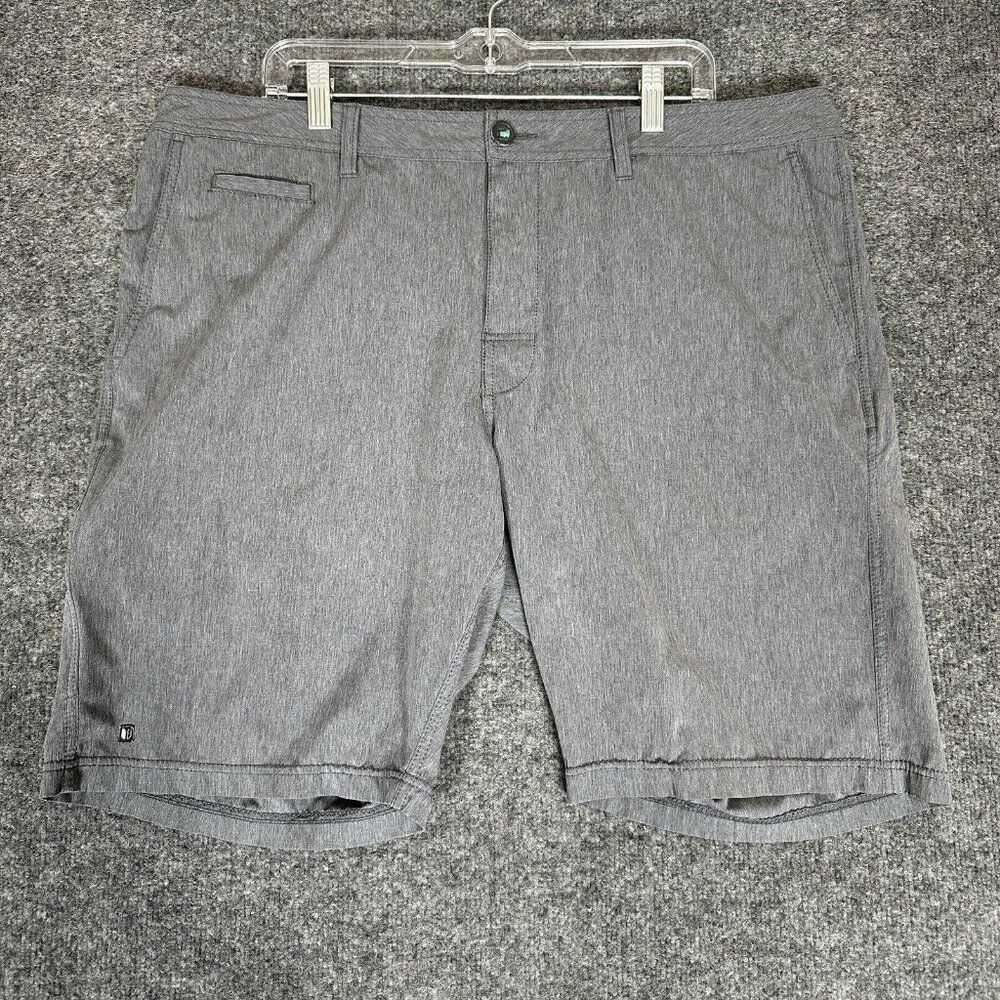 Linksoul Shorts Mens 40 Grey Solid Chino 9.5” Golf High Rise Casual‎ Adult